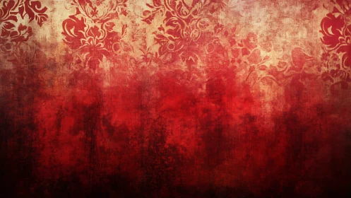 Red grunge floral wallpaper background texture design.