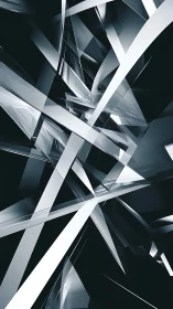 Shimmering crystal shards crisscross in a calm abstract dance