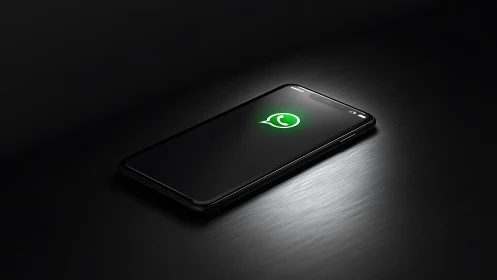 Smartphone Displaying WhatsApp Logo.