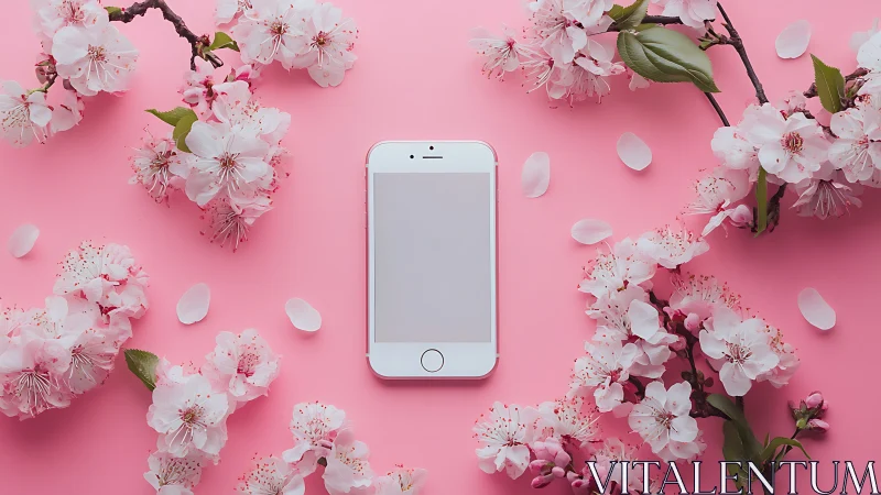 Blossoming tech: where spring blooms around digital innovation.