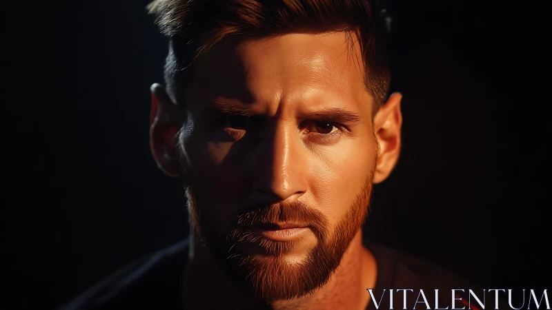 Cinematic low key male portrait with directional rim lighting.