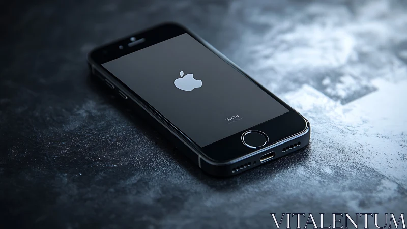 Black iPhone Loading Screen Rendered in Minimalist Product Photography.