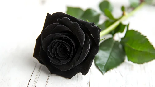 Elegant Black Rose in Full Bloom.