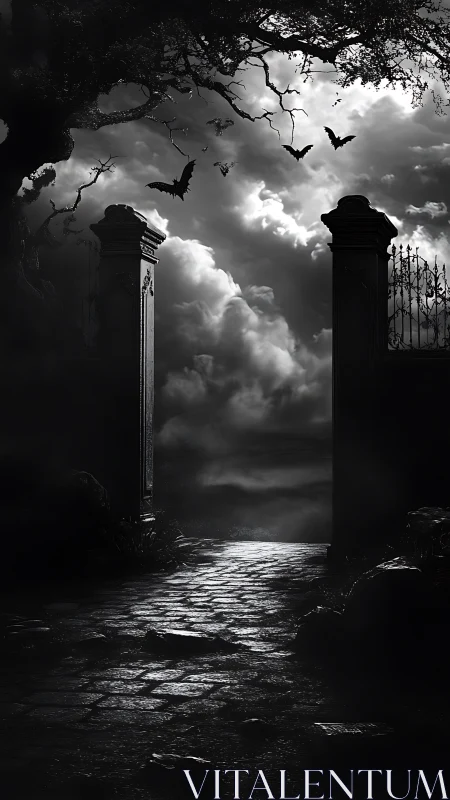 Moonlit gate to a misty gothic path of whispered thrills.
