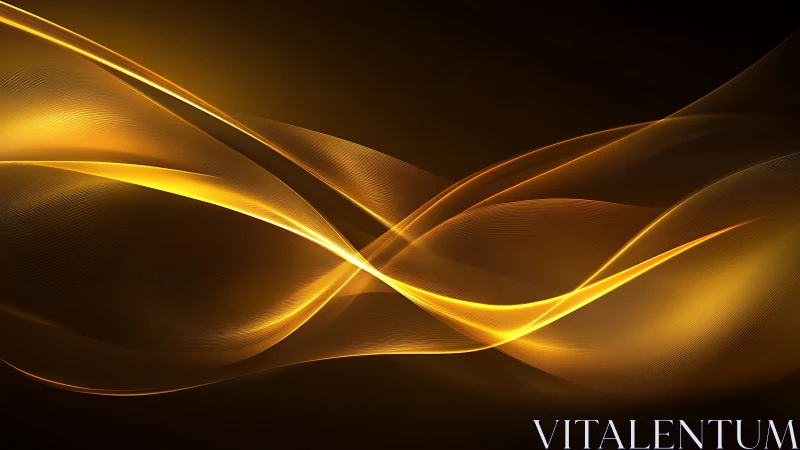 Golden light waves intersect across a dark background