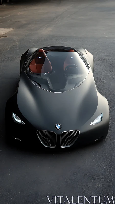 Futuristic BMW roadster glides under soft industrial light