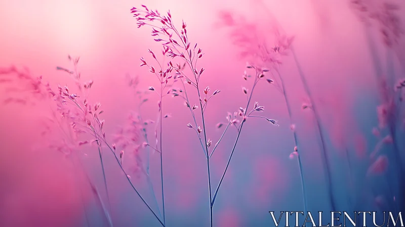 Pastel meadow grasses in dreamy shallow-focus bokeh field.