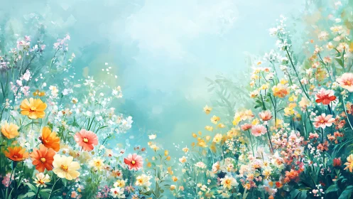 Blooming Garden Dreams in Soft Pastels.