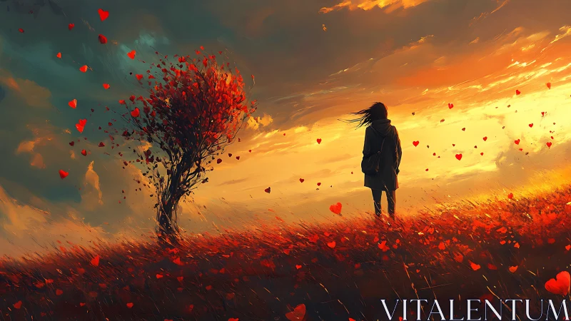 Windswept sunset scene celebrates quiet love and reflection