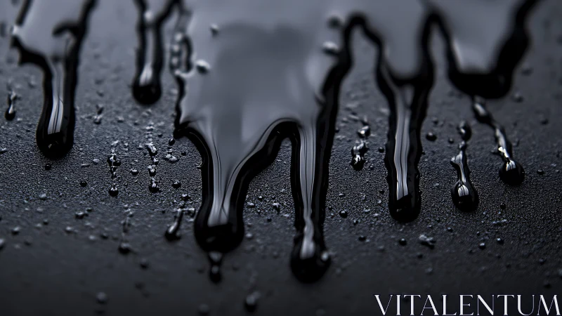 Midnight ink rivers slide across a brooding matte void.