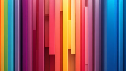 Vertical extruded RGB spectrum bars with glossy depth rendering