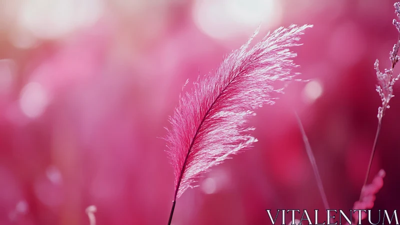 Dreamy pink plume swaying softly in cotton candy sunlight.