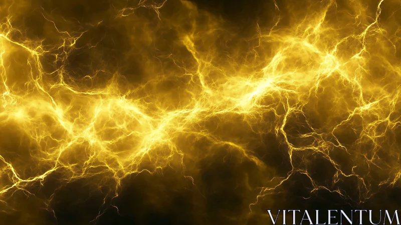 Golden electric energy stream runs diagonally across frame