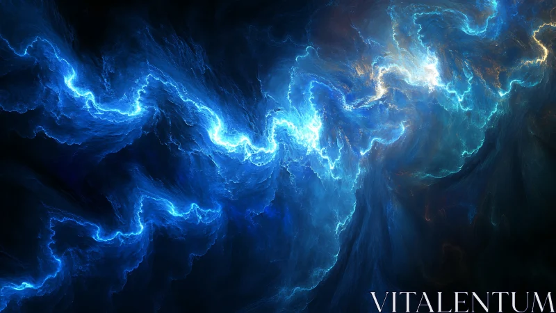 Electric blue plasma structures form branching luminous currents