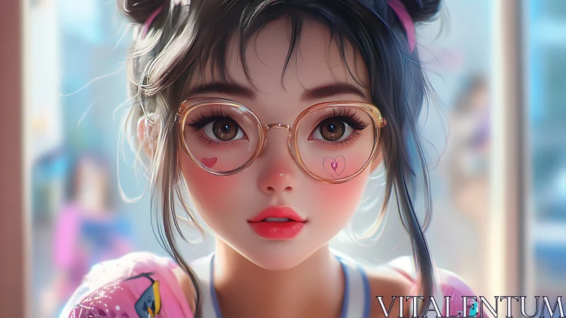 Heart-glass daydreams with a bright city cafe glow.