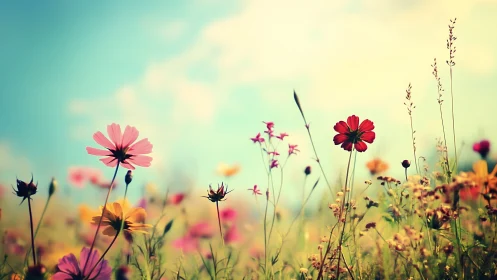 Shallow Depth of Field Floral Composition With Warm Color Temperature Gradient