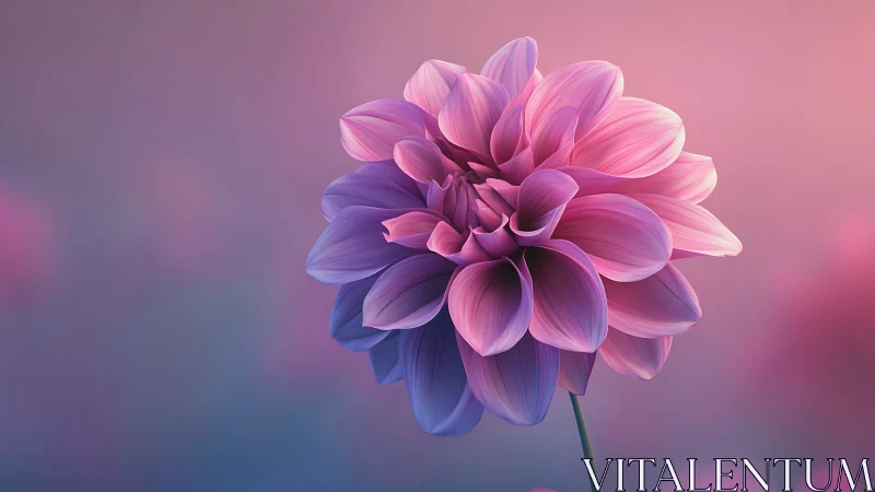 Volumetric Dahlia with Chromatic Gradient Petals.