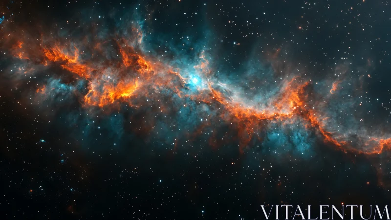 Starforge river of fire carves neon storms through space