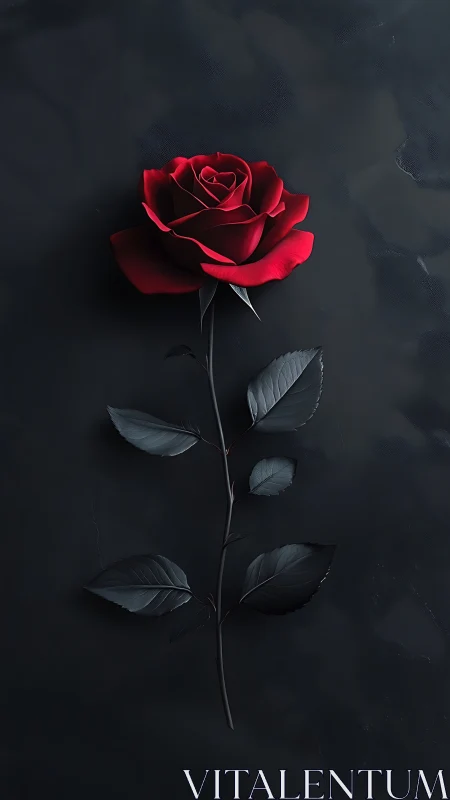 Red Rose on Dark Background.