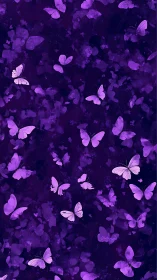 Purple butterflies on dark watercolor textured background.