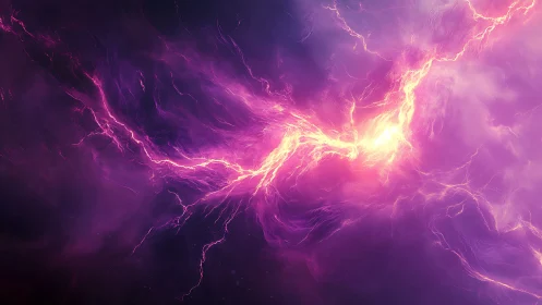 Electric violet nebula with bright plasma currents.