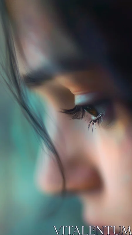 Silent eyelash horizon over a sea of blurred daydreams.