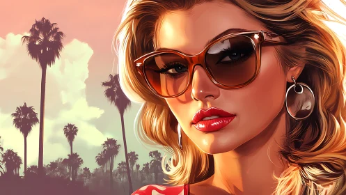 Sunlit sunglasses style with cool California confidence.