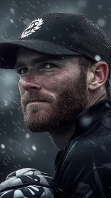 Rain-soaked contender studies the storm with steel-edged calm