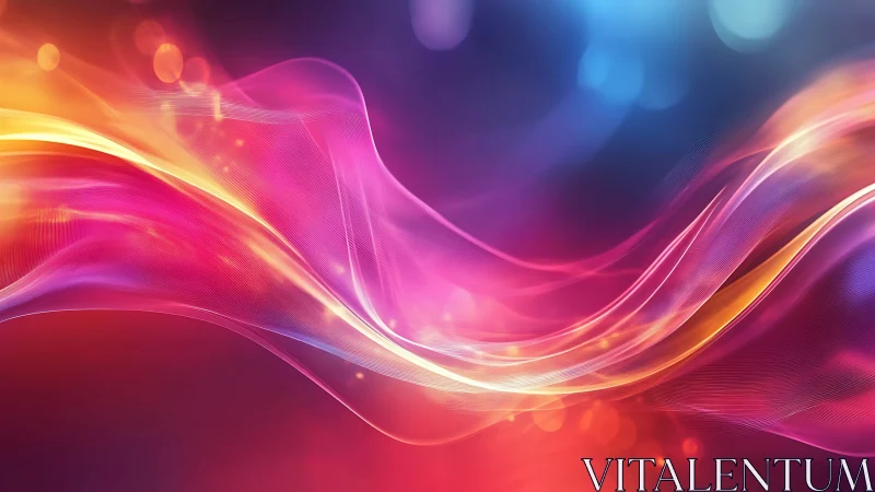 Chromatic light waves flow across a soft bokeh gradient field