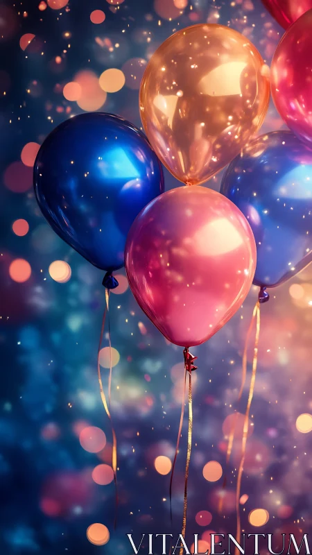 Luminous Gradient Spheres in Bokeh Environment.