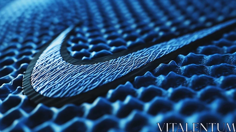 Curved logo glides across a rippling electric blue terrain