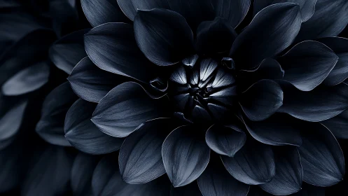 Midnight Dahlia's Velvet Petals Unfold in Shadowed Elegance.