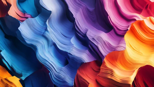 Layered color waves flow like abstract painted canyons