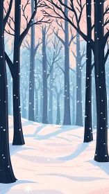 Winter's Quiet Cathedral: A Snowy Forest Walk.