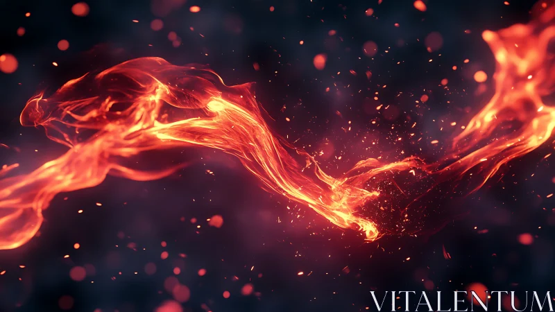 Blazing Energy Dance in Glowing Amber Light