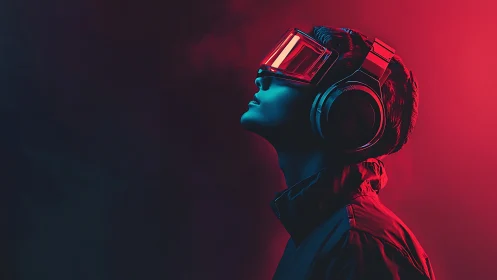 Neon dreamer leans into the glow of impossible soundscapes