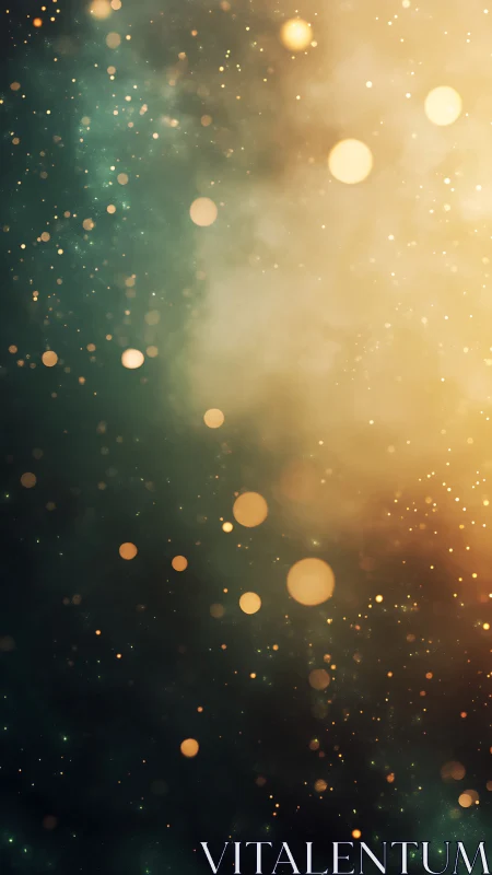 Soft stardust glow drifting through teal and golden haze.