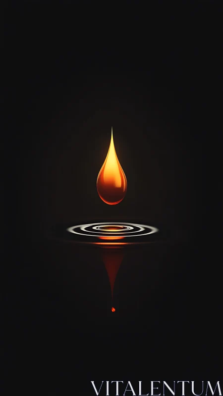 Crimson Teardrop Eclipse: Where Fire Meets Stillness.