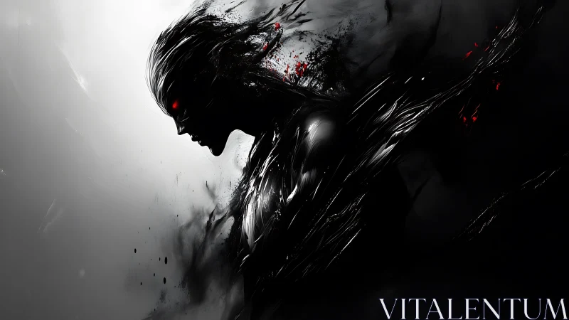 Shadowborn wraith erupts from darkness with ember eyes.