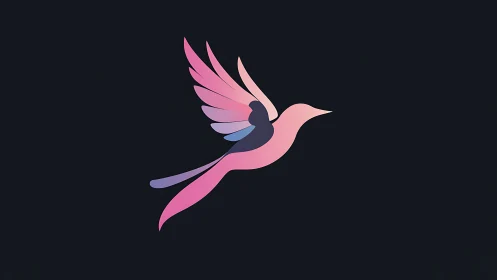 Gradient minimalist hummingbird icon with abstract wing geometry.