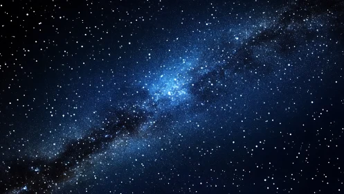 Starlit galaxy band glows softly across the deep night sky