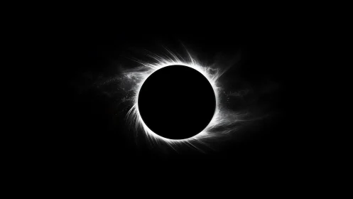 Radially symmetric eclipse silhouette with luminous plasma corona