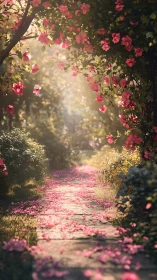 Rose-Draped Passage: Where Petals Paint Pathways.