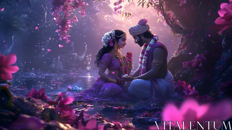 Enchanted Garden Romance: A Luminous Moment