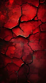 Cracked red stone surface shows deep fractures and shadowed gaps