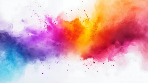 Chromatic powder burst with radiant orange energy core.