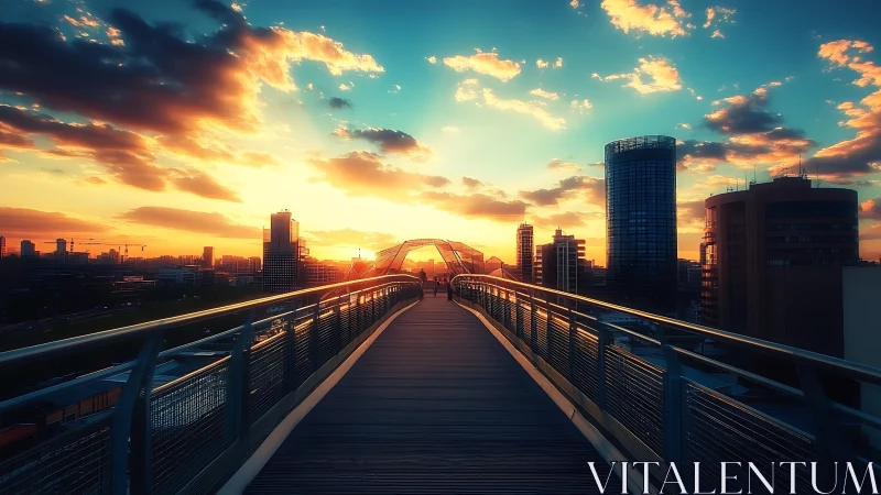 Sunlit city walkway inviting quiet steps toward evening.
