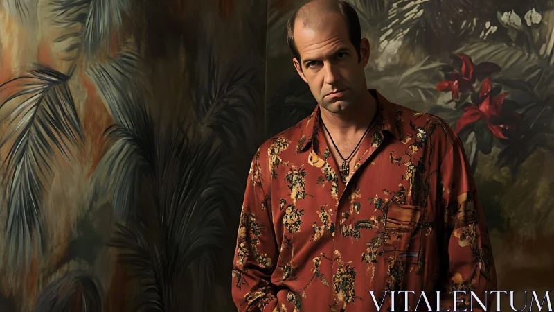 Melancholy in a Burnt-Orange Jungle Shirt, quietly smoldering.