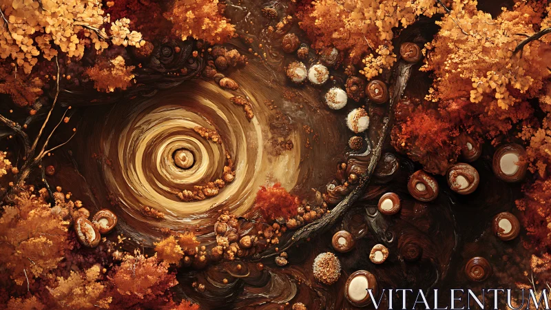 Forest whirlpool kneads caramel light into autumn silence