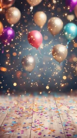 Luminescent Balloons With Particles: Festive Celebration 3D Render